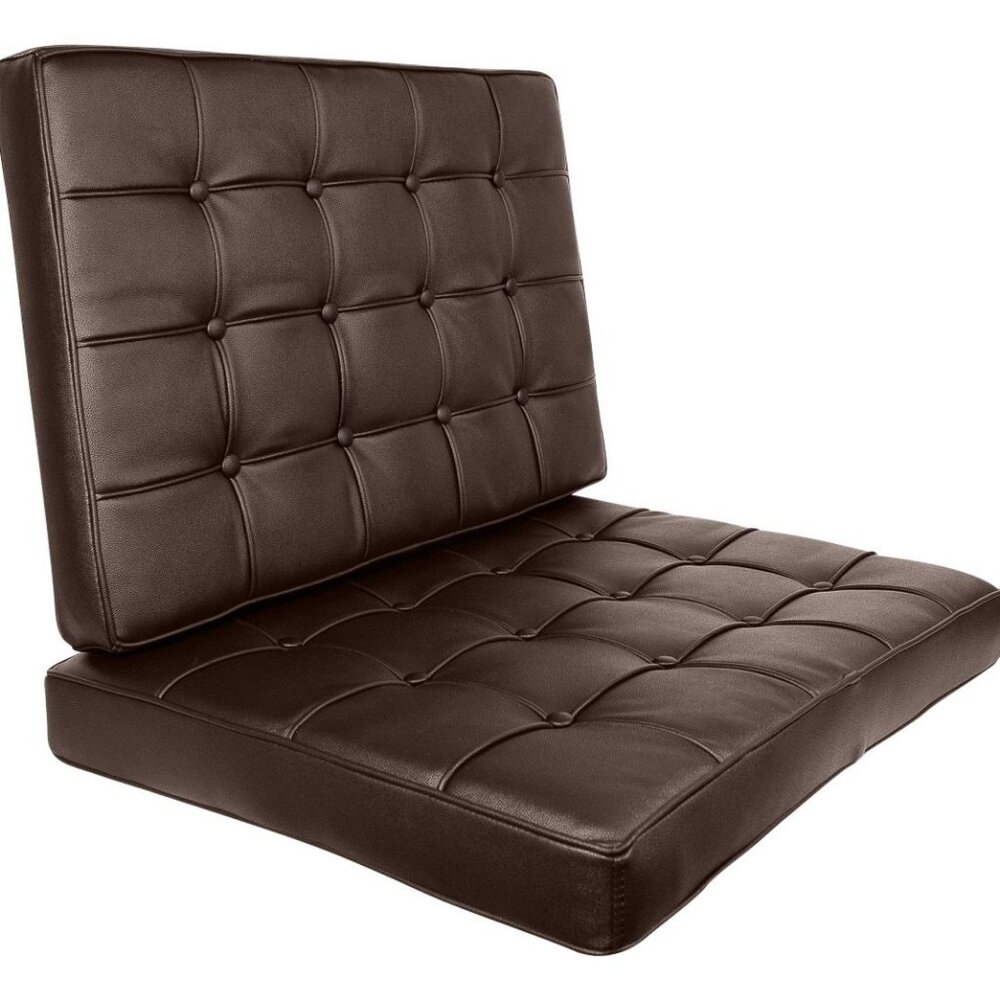 Dark Brown Italian Leather/Match Replacement Cushions for Pavilion Style Chair